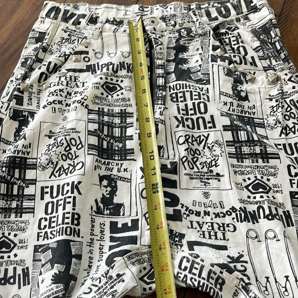 Vintage Super Lovers drop crotch 30 newspaper gothic pop punk rock streetwear - Picture 14 of 17